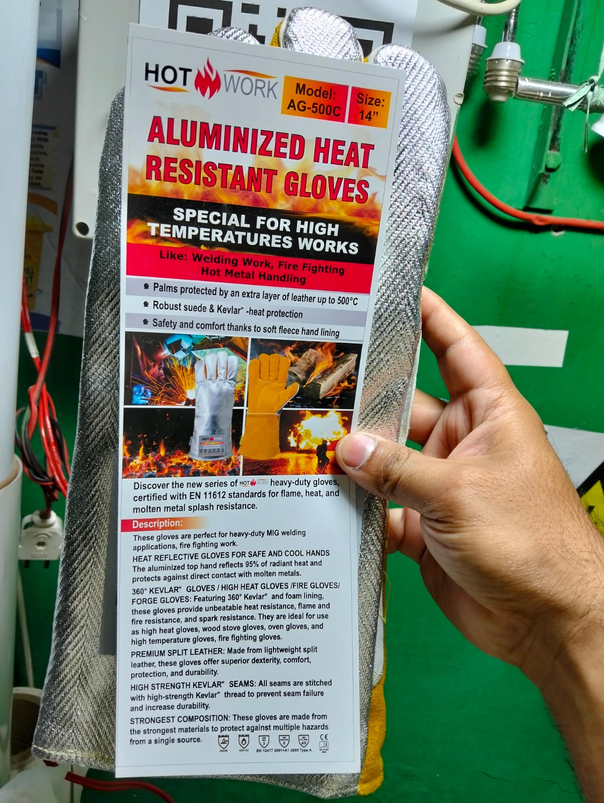 HOT WORK AG-500C Aluminized Heat Resistant Gloves in Pakistan thumbnail 4