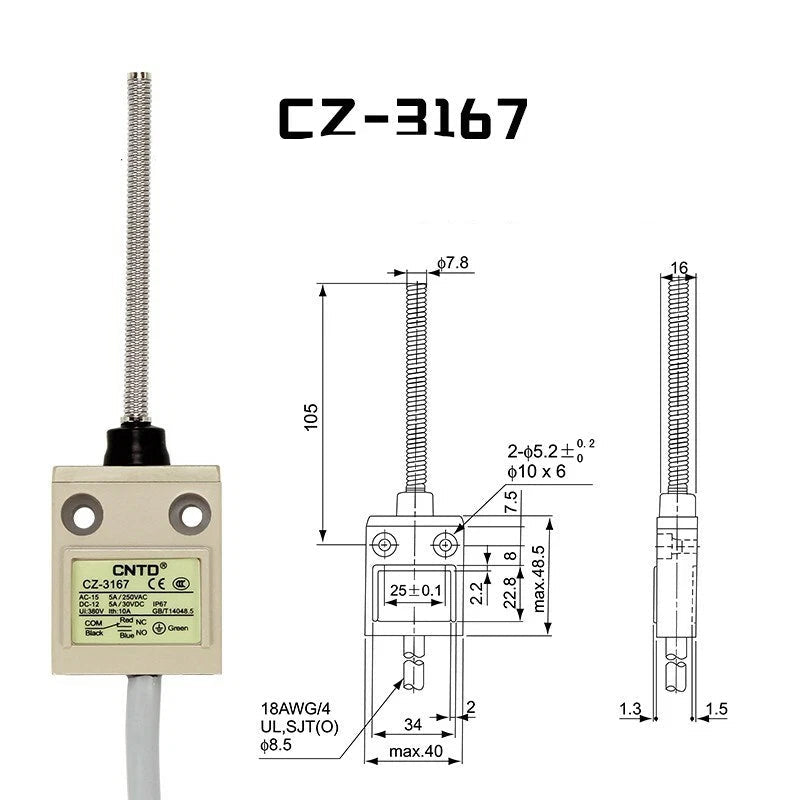 CNTD CZ-3167 Micro Limit Switch in Pakistan thumbnail 2