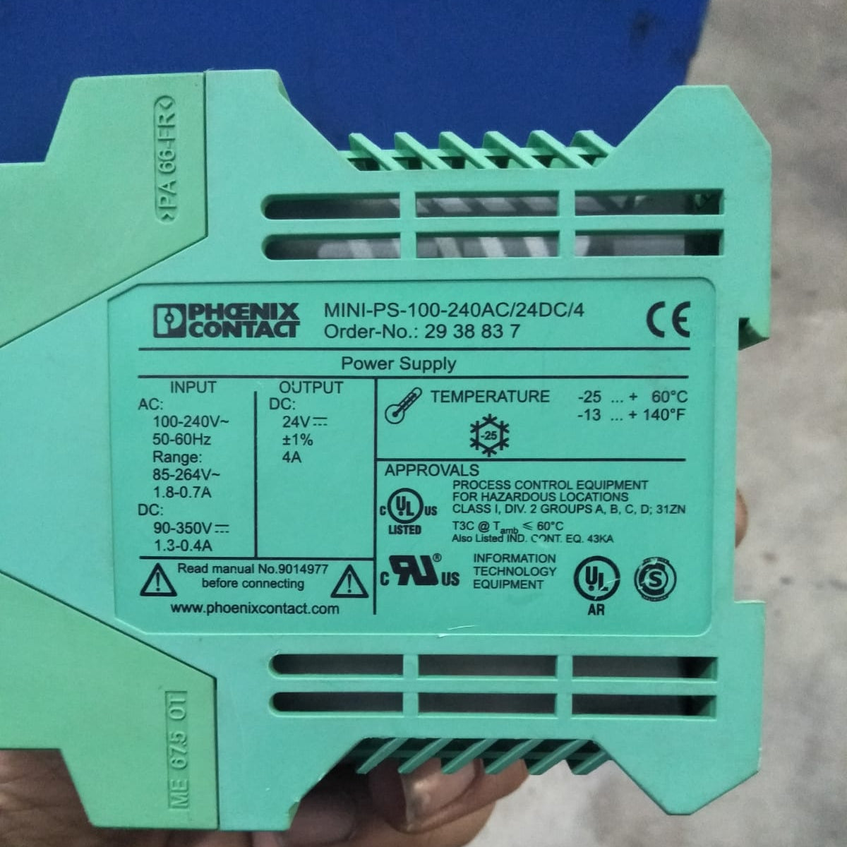 PHOENIX CONTACT MINI-PS-100-240AC/24VDC/4 DIN Rail Power Supply in Pakistan thumbnail 5