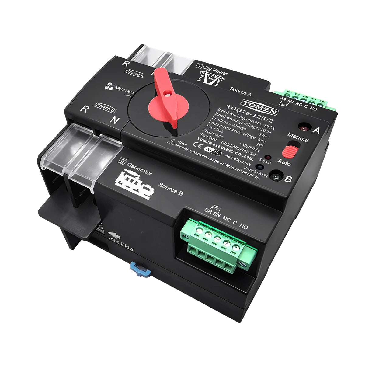 TOMZN TOQ7e  Smart WiFi ATS Dual Power Automatic Change-Over in Pakistan - 4Pole thumbnail 3