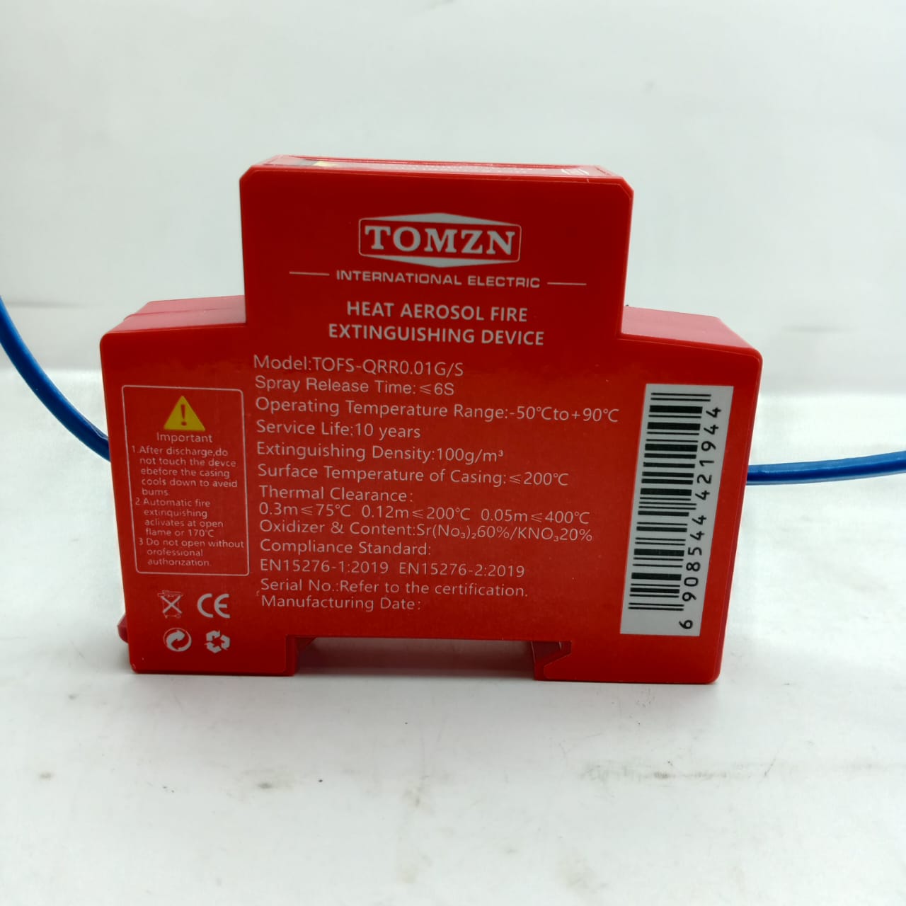 TOMZN TOFS-QRR0.01G/S Heat Aerosol Fire Extinguishing Device in Pakistan thumbnail 3