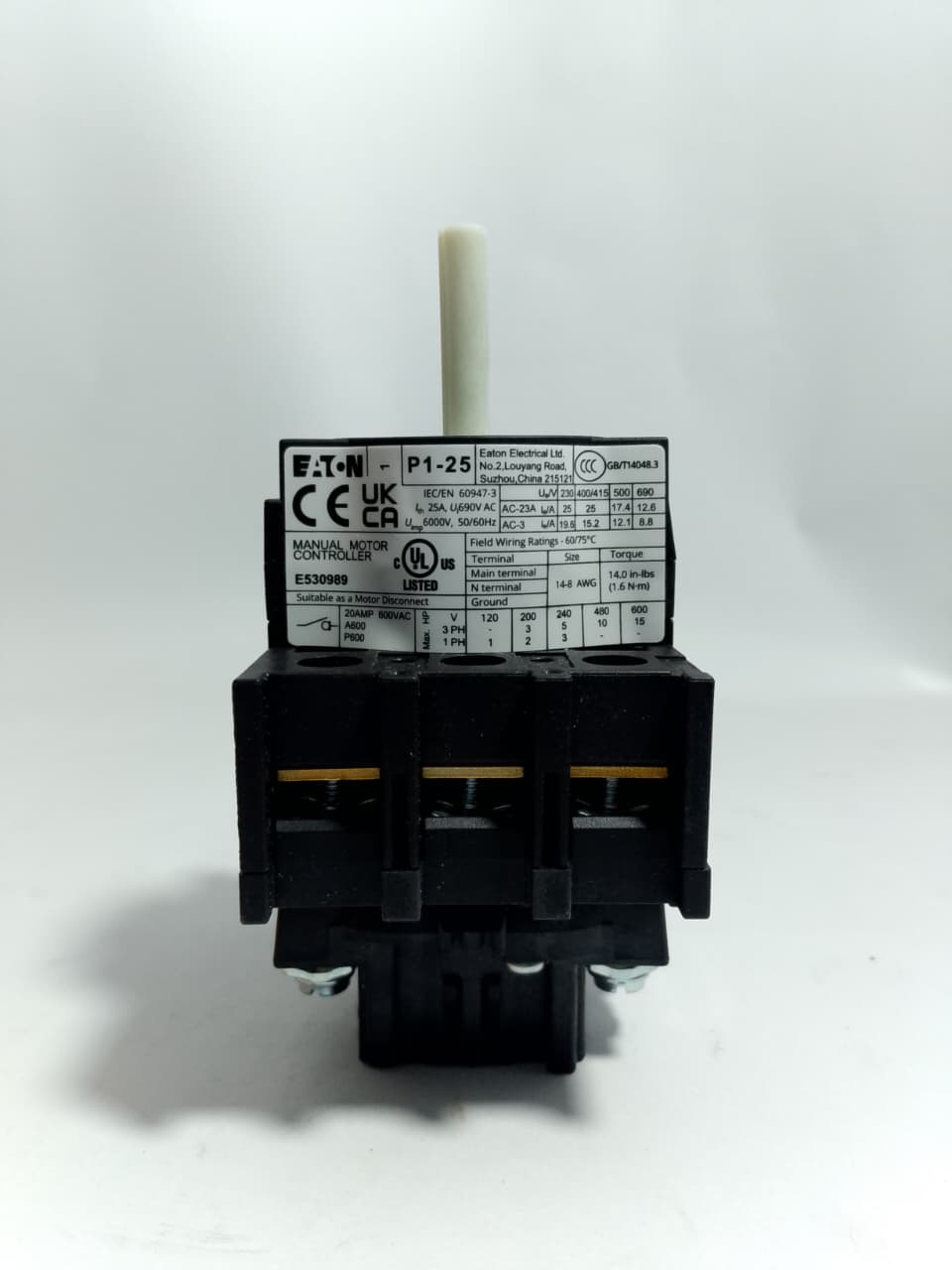 EATON P1-25 Manual Motor Controller Switch in Pakistan - 4pol/32A thumbnail 3