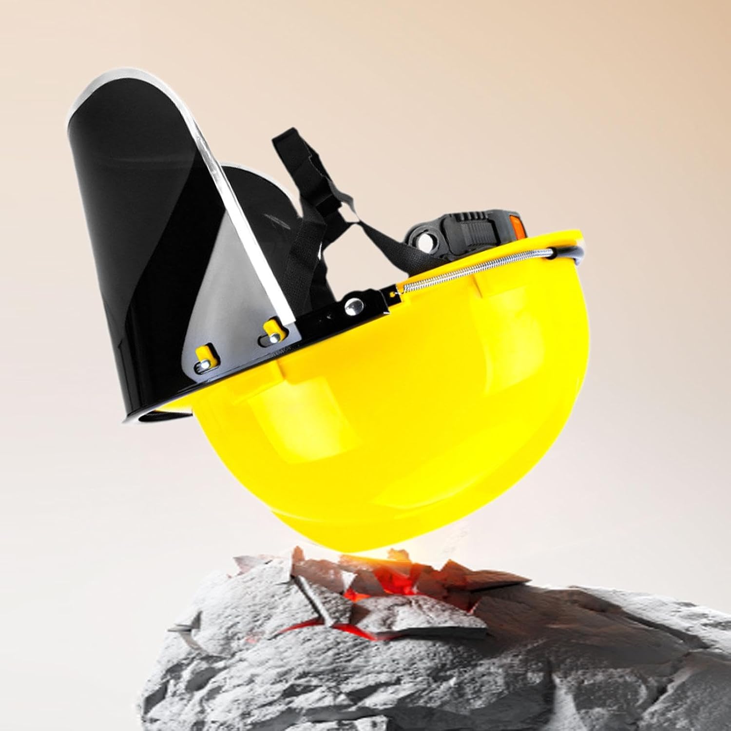 BLUE EAGLE 1BT Safety Helmet (Yellow Hat) with FC48G3 Green Visor in Pakistan thumbnail 3