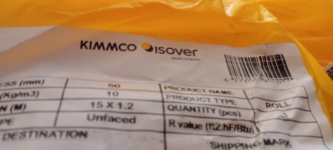 KIMMCO 2" Uf GLASSWOOL Blanket Peredam in Pakistan - 1 Inch thumbnail 2