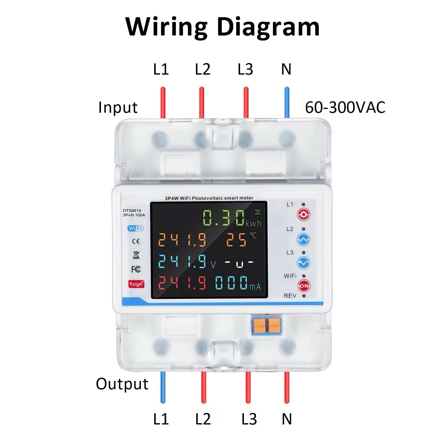 100A Wi-Fi smart three phase energy meter and voltage protector Bidirectional  in pakistan thumbnail 2