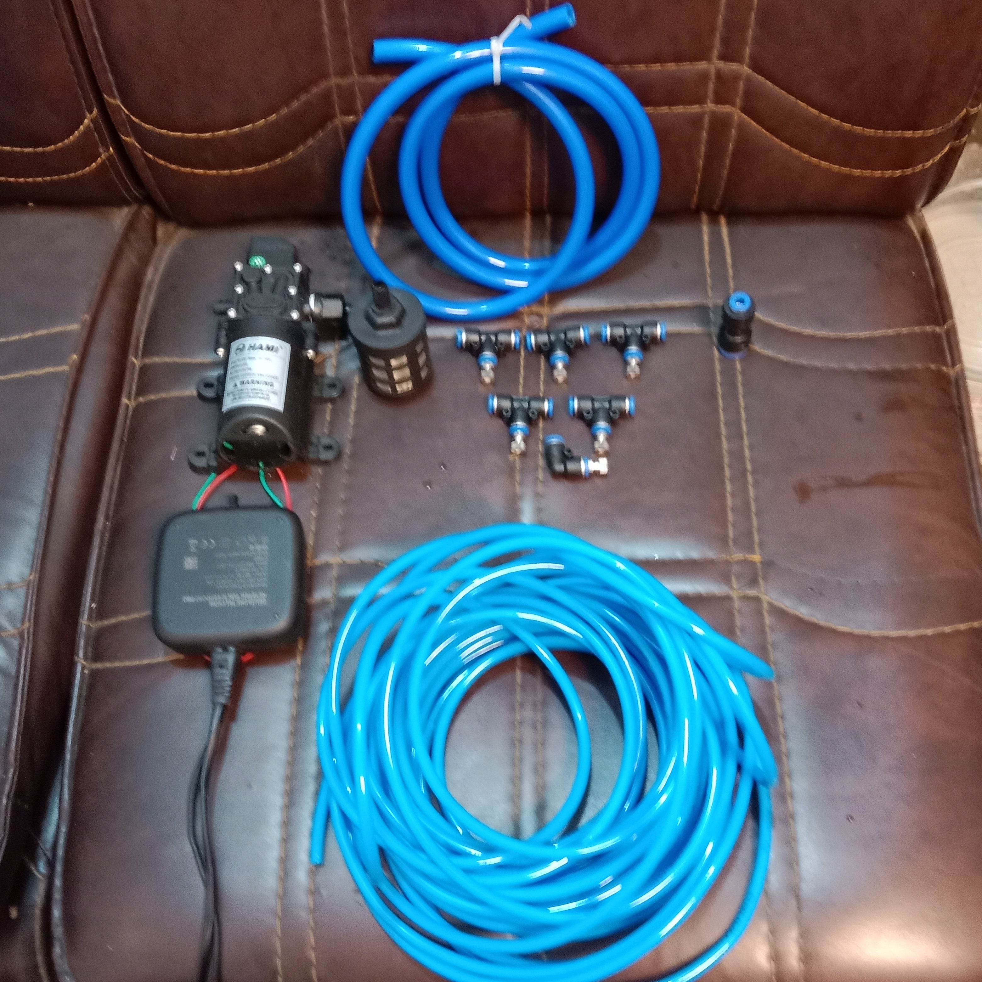 Misting System for Homes, Solar panels, and Farms in Pakistan - 25-Nozzle System With Pump & 100 ft Pipe thumbnail 2