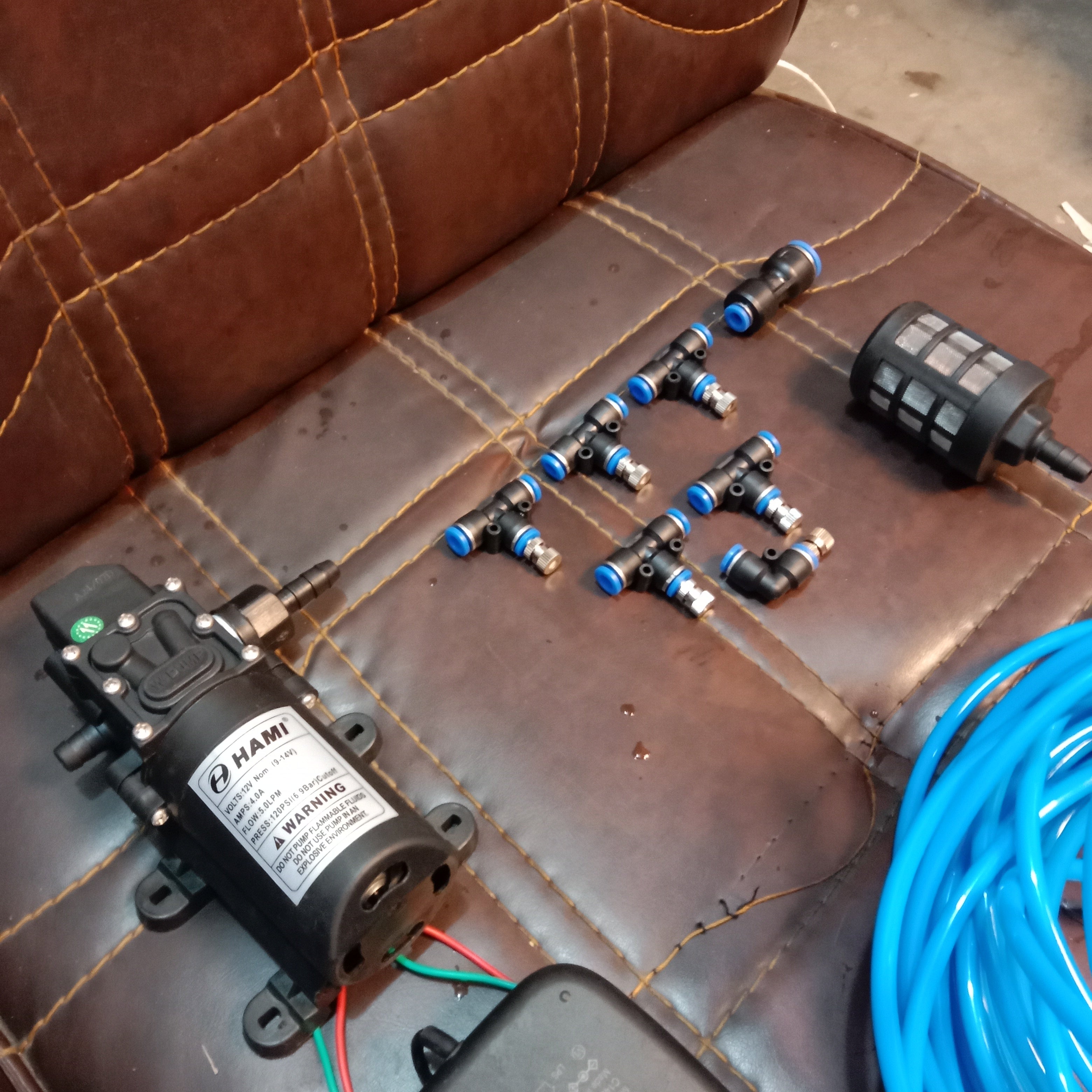 Misting System for Homes, Solar panels, and Farms in Pakistan - 50-Nozzle System With Pump & 200 ft Pipe thumbnail 4