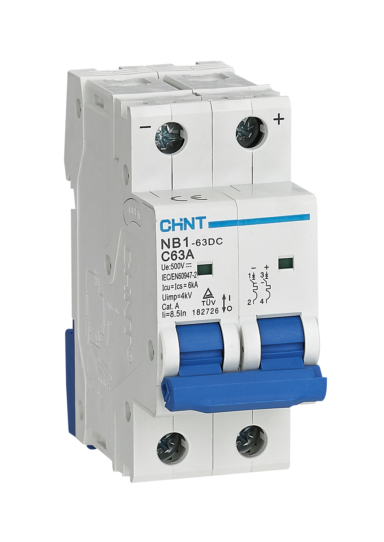 CHINT NB1-63DC 2 POLE Miniature Circuit Breaker in Pakistan - 3 Amp thumbnail 2