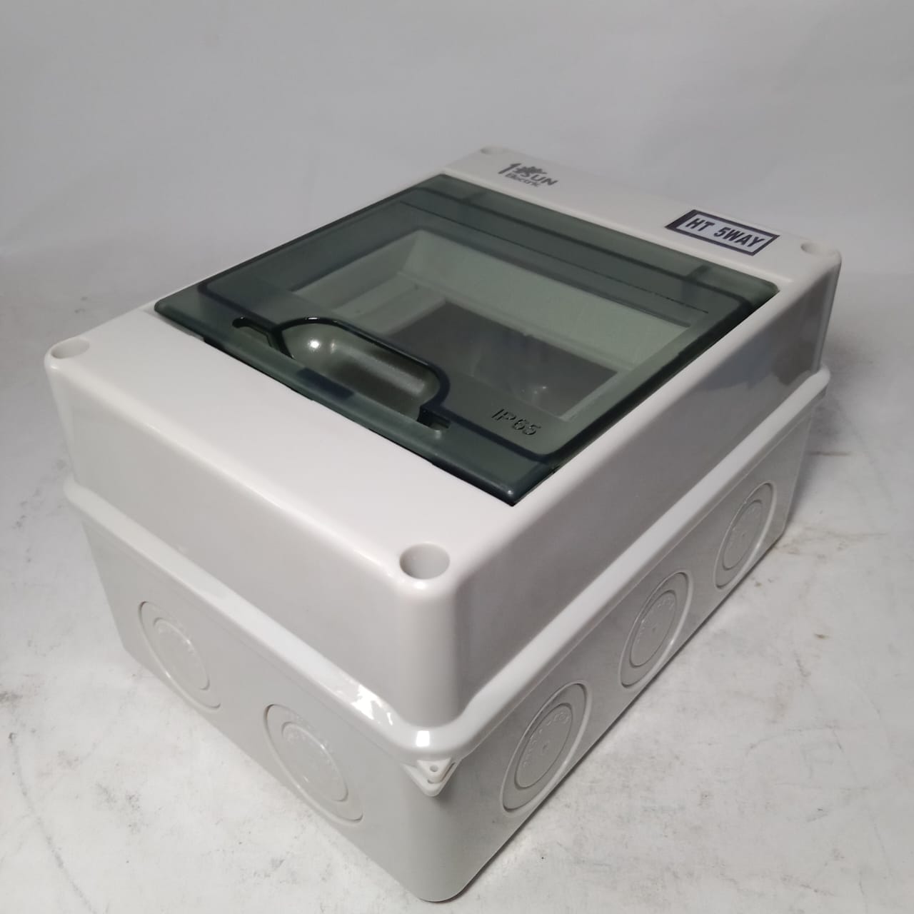1SUN Electric HT 5WAY Weatherproof Power Distribution Circuit Breaker Protection Box Transparent Cover, DIN Rail in Pakistan thumbnail 2