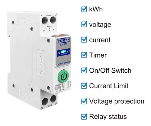 TOMZN TOB9S-VAP 63A Wifi Smart Circuit Breaker Switch in Pakistan thumbnail 4