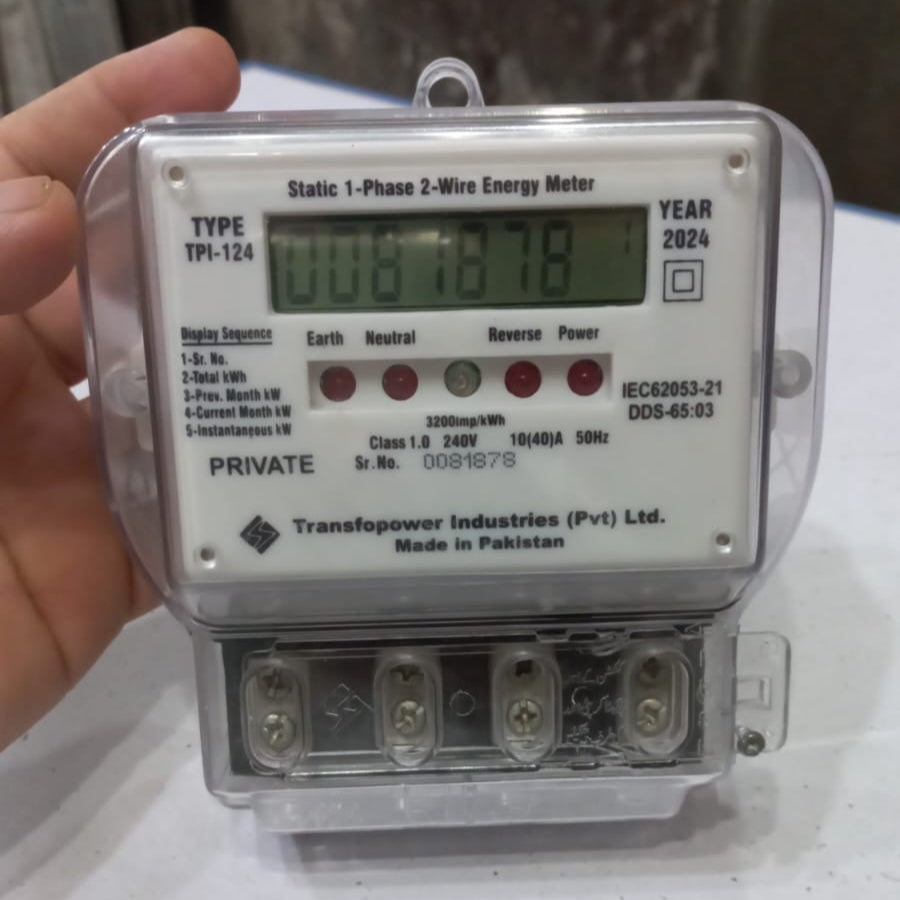 TRANSFOPOWER Single Phase Energy Meter in Pakistan