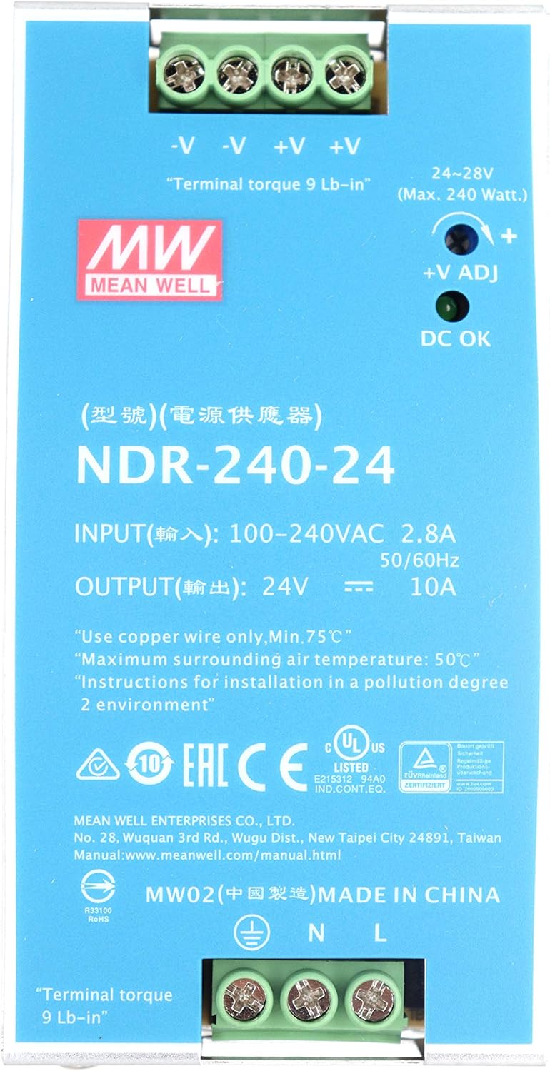 MEAN WELL NDR-240-24 24VDC 10A 240W Industrial DIN Rail Power Supply in Pakistan - NDR-240-48 thumbnail 5