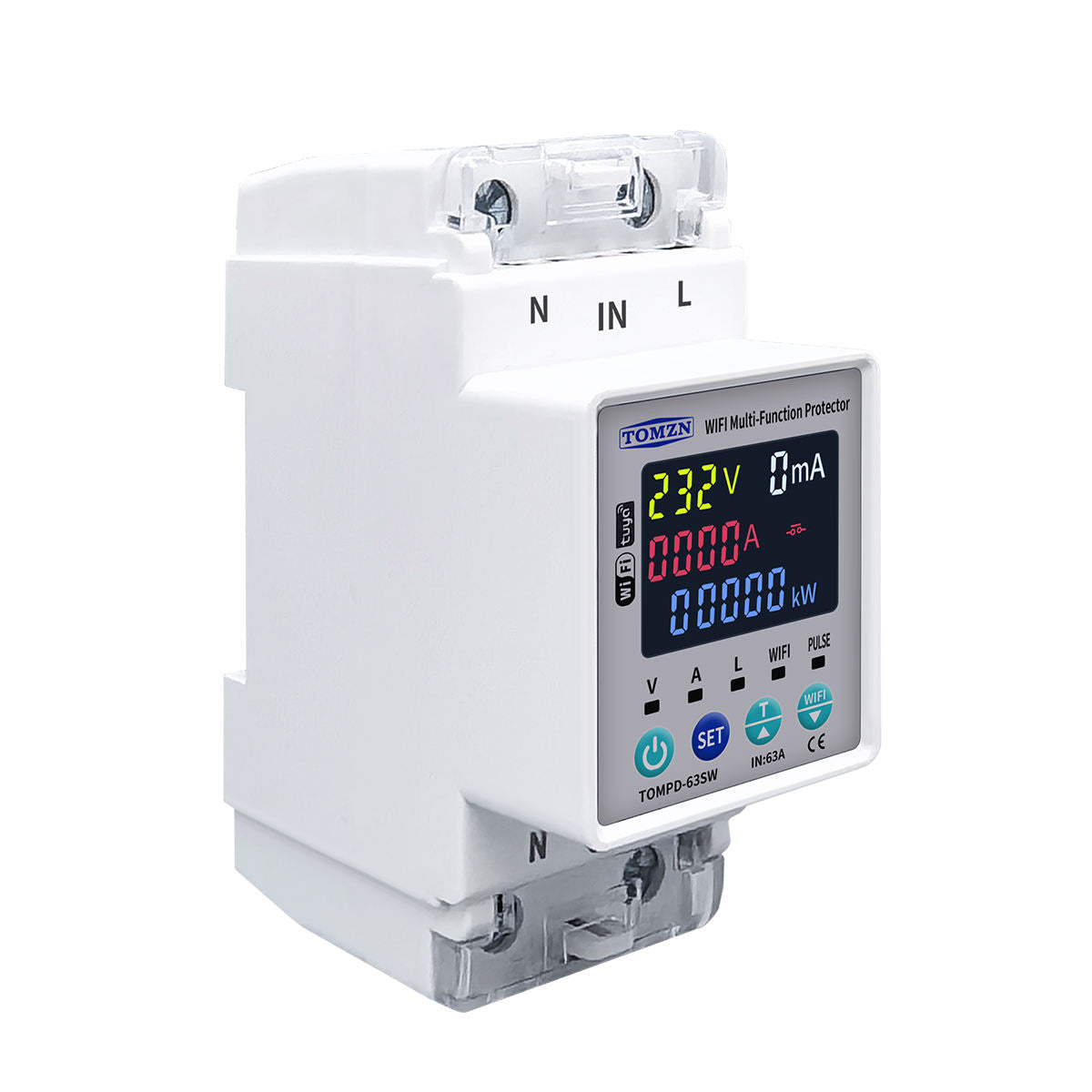 Tomzn TOMPD 63SW- 63A WIFI Protector with voltage current and leakage protection Mini 10in1 thumbnail 5