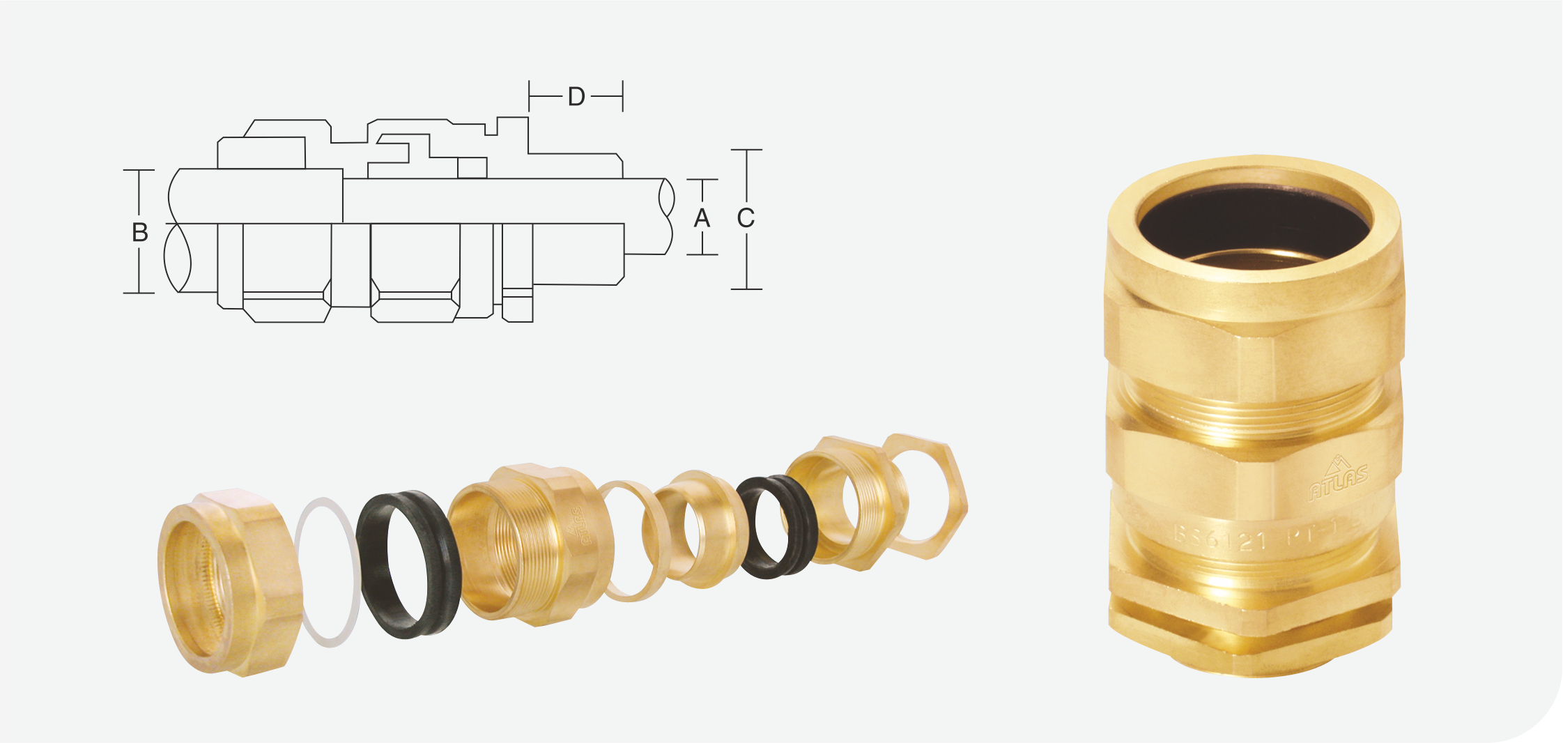 Brass Cable Glands in Pakistan - 50mm thumbnail 5