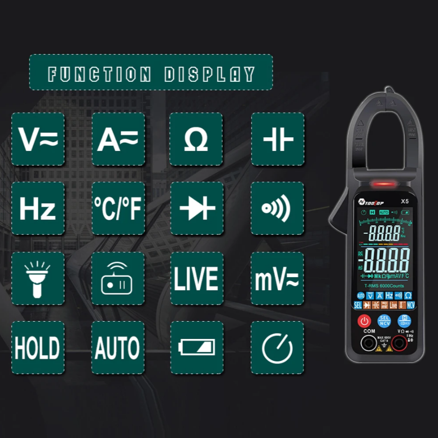 TOOLTOP-X5 Digital AC DC Clamp Meter in Pakistan thumbnail 4