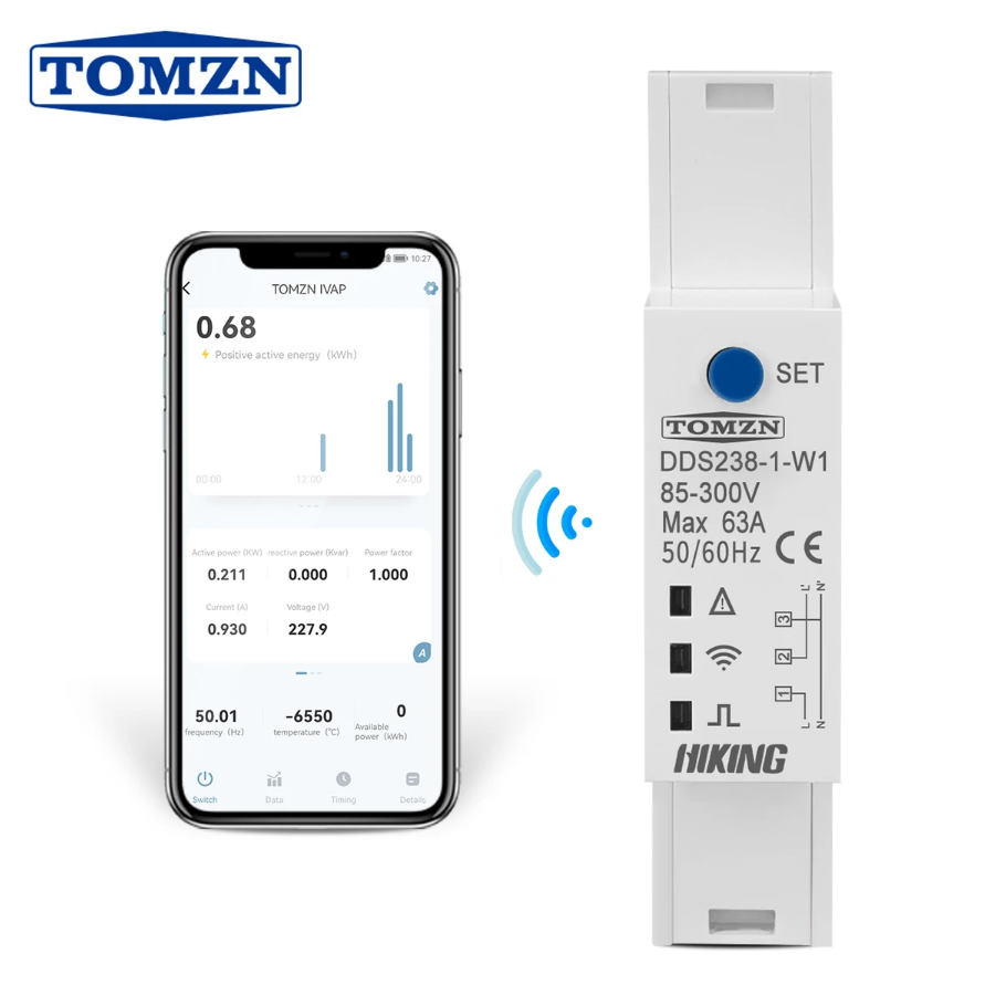 TOMZN HIKING DDS238-1-W1 WIFI Smart  Energy Meter in Pakistan thumbnail 2