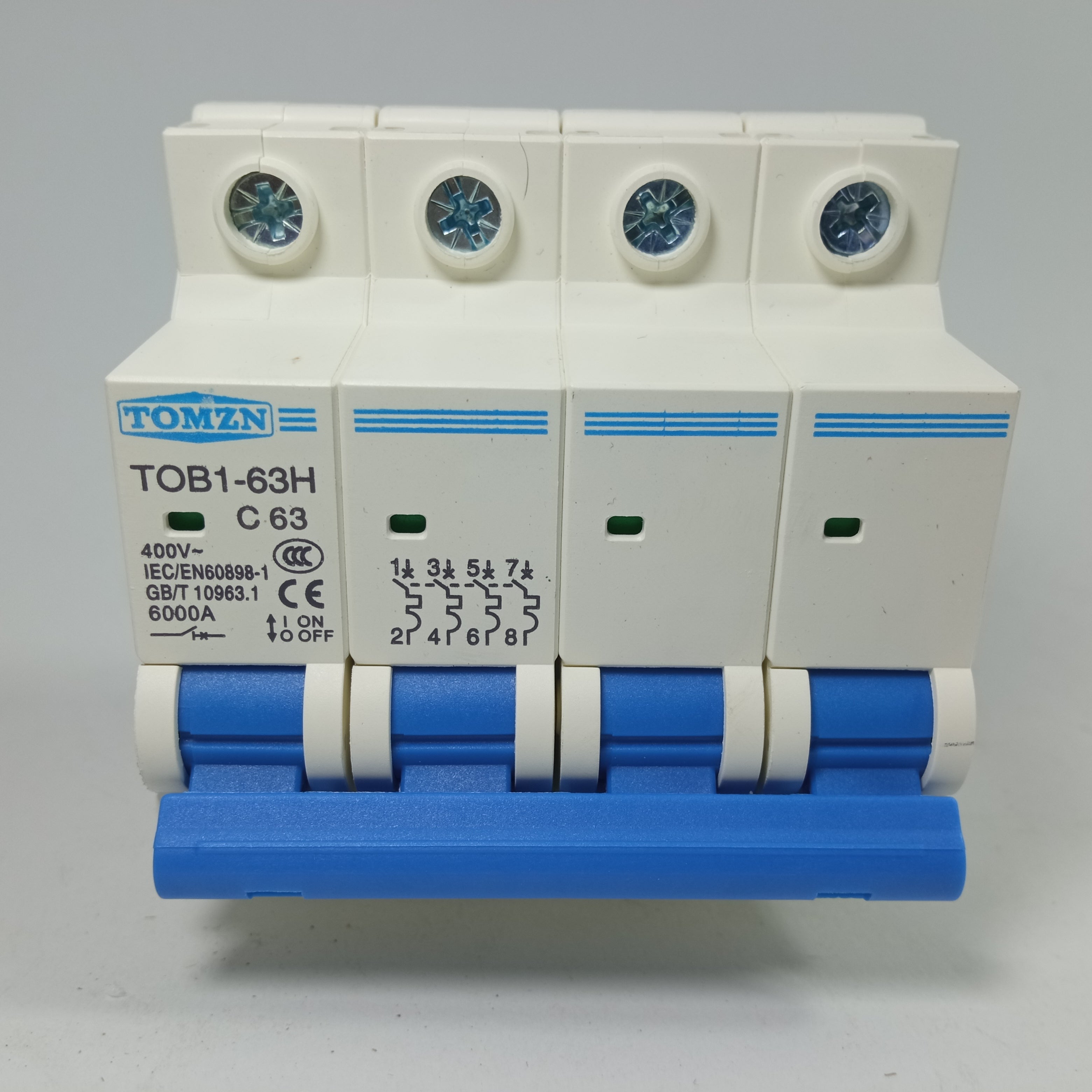 TOMZN TOB1-63H4P AC MCB C Type 230/400V~ 50HZ/60HZ 63A Mini Circuit Breaker in Pakistan - 40A