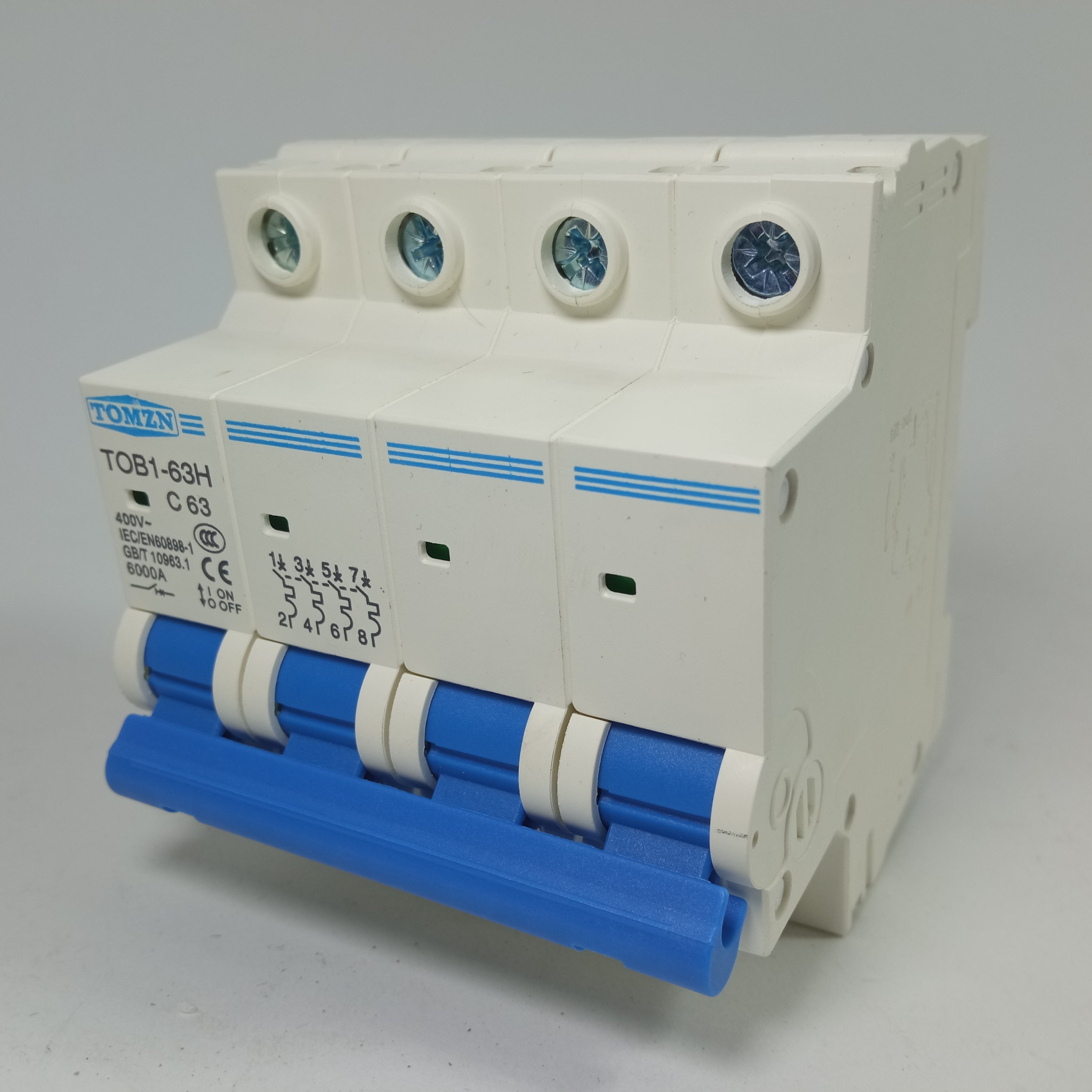 TOMZN TOB1-63H4P AC MCB C Type 230/400V~ 50HZ/60HZ 63A Mini Circuit Breaker in Pakistan - 40A thumbnail 3