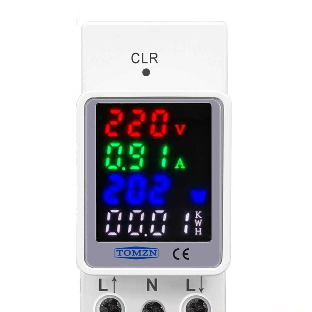 TOMZN 6IN1 din rail AC 220V 100A Voltage Current KWH Electric energy monitor meter in Pakistan thumbnail 4