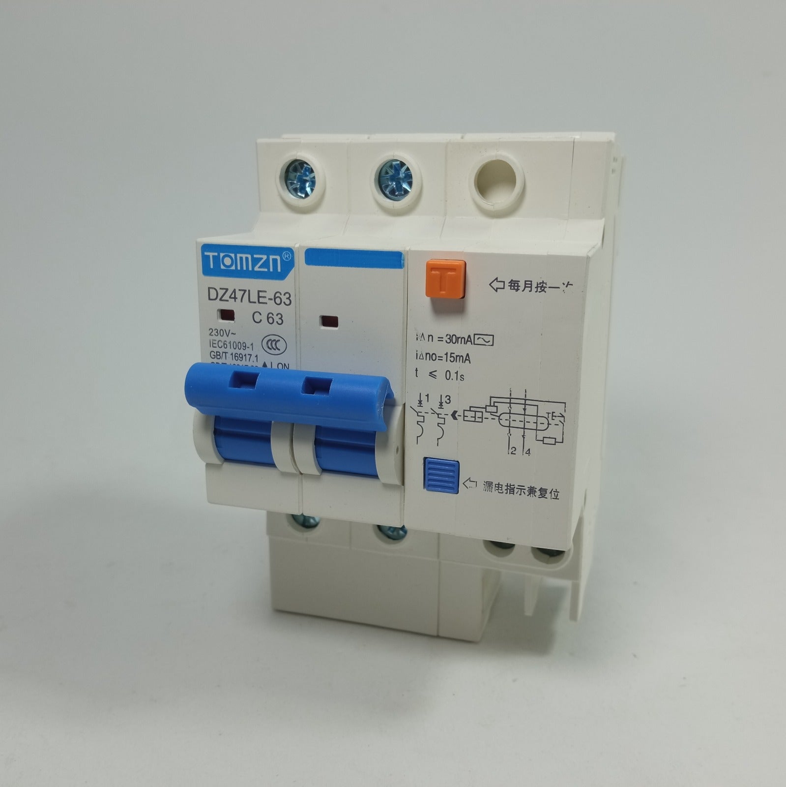TOMZN  DZ47LE-63 Main switch Residual current circuit breaker with surge protector in Pakistan