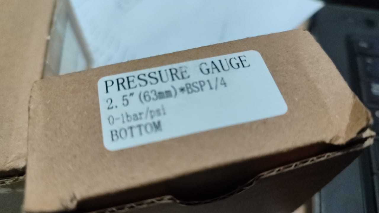 Air pressure gauge 2.5' (63 mm) * BSP 1/4 in Pakistan - 10BAR thumbnail 3