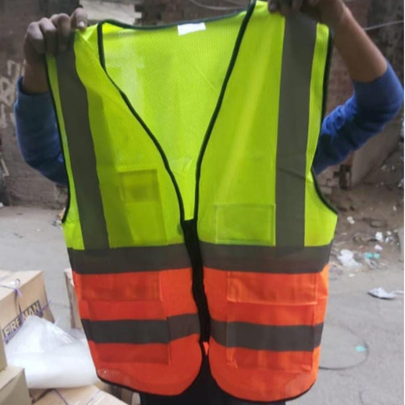 Safety Vest Jacket with Reflective Strips in Pakistan - Red thumbnail 3