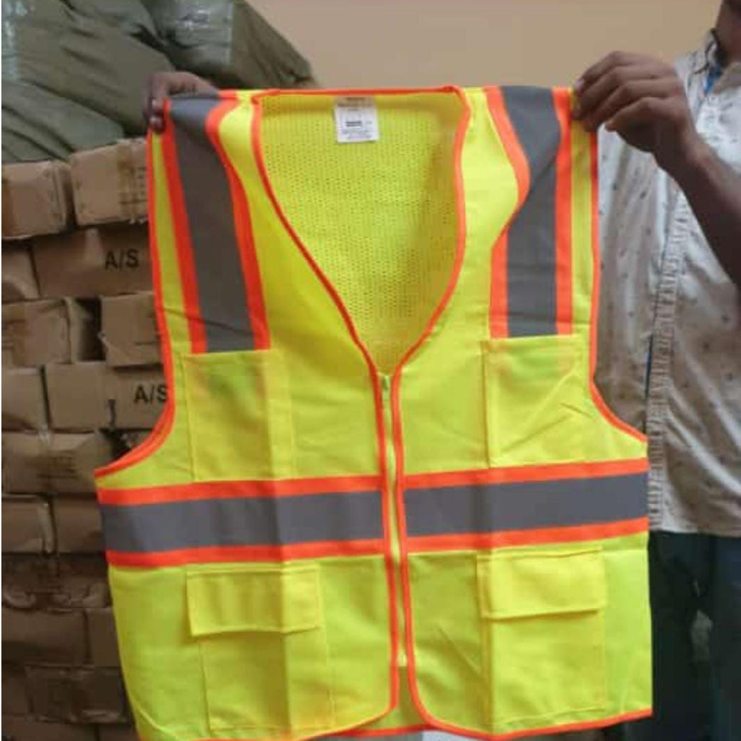 Safety Vest Jacket with Reflective Strips in Pakistan - Red thumbnail 4