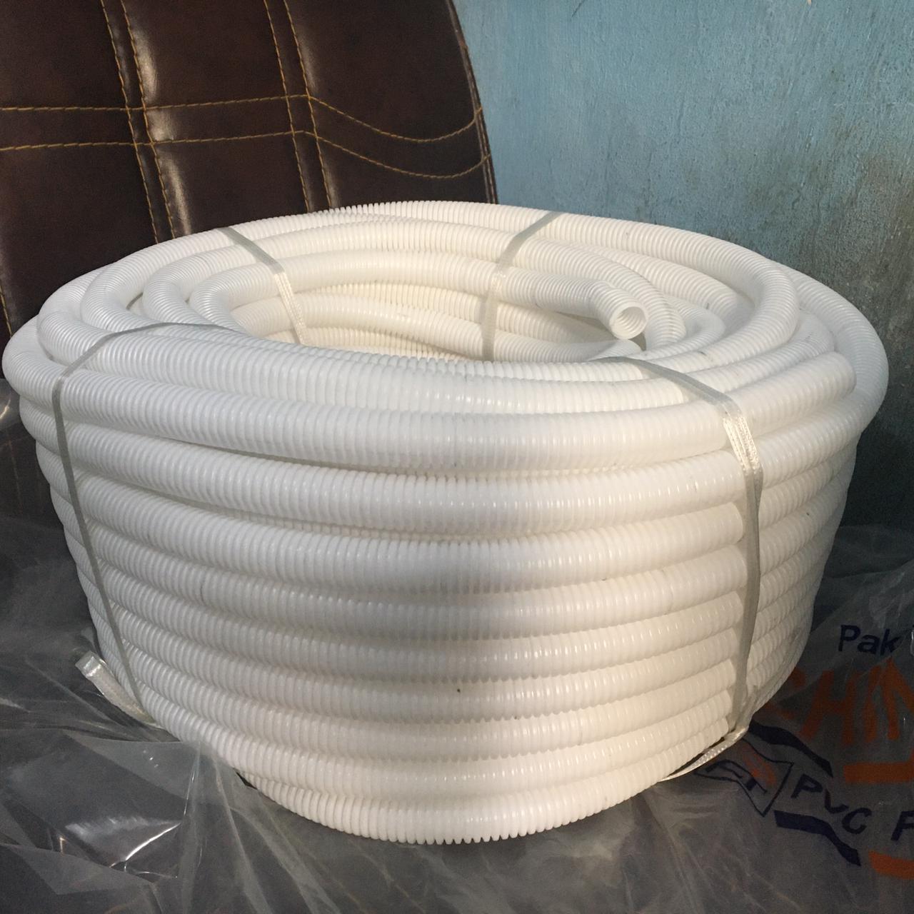 White color Flexible pipe in Plastic material - 3"- 50feet