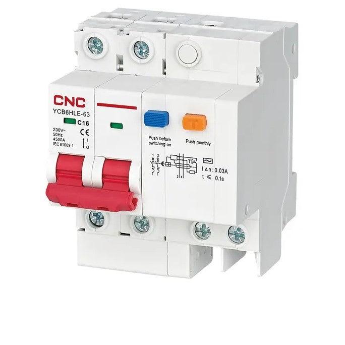 CNC Residual Current Circuit Breakers YCB6HLE-63 in Pakistan - 1P + N / 2A thumbnail 2