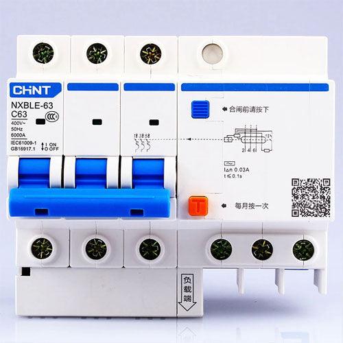 CHINT RCBO AC230/400V NXBLE-63 3P Residual Current Device in Pakistan - 3P / 16A/30mA