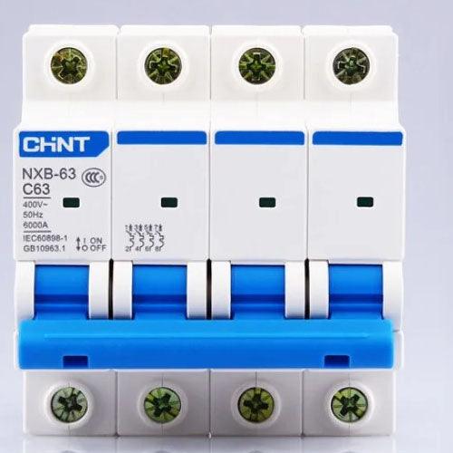 CHINT NXB-63 MCB, 4 POLE 6-KA MINIATURE CIRCUIT BREAKER in Pakistan - 63A