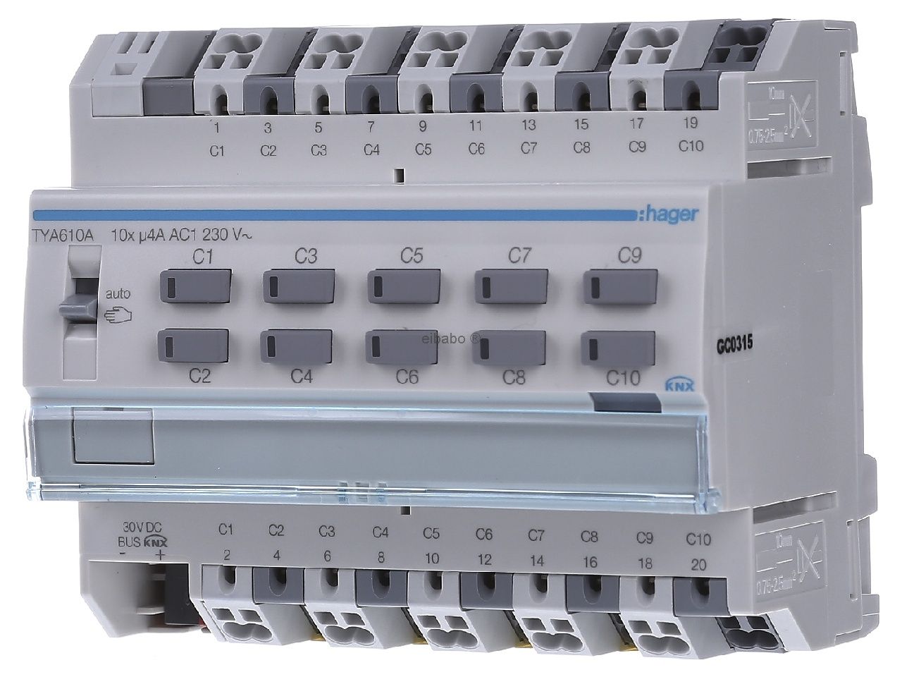 Hager TYA610A Channel Switch Shutter Actuator Output Module 4A 230V AC RMD in Pakistan thumbnail 2