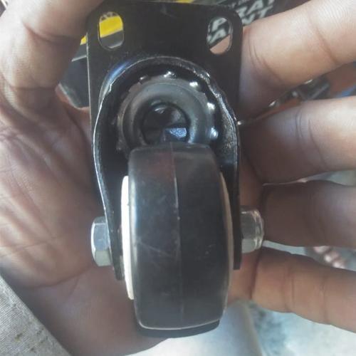 Rubber Trolley Caster Wheel With Brakes thumbnail 2