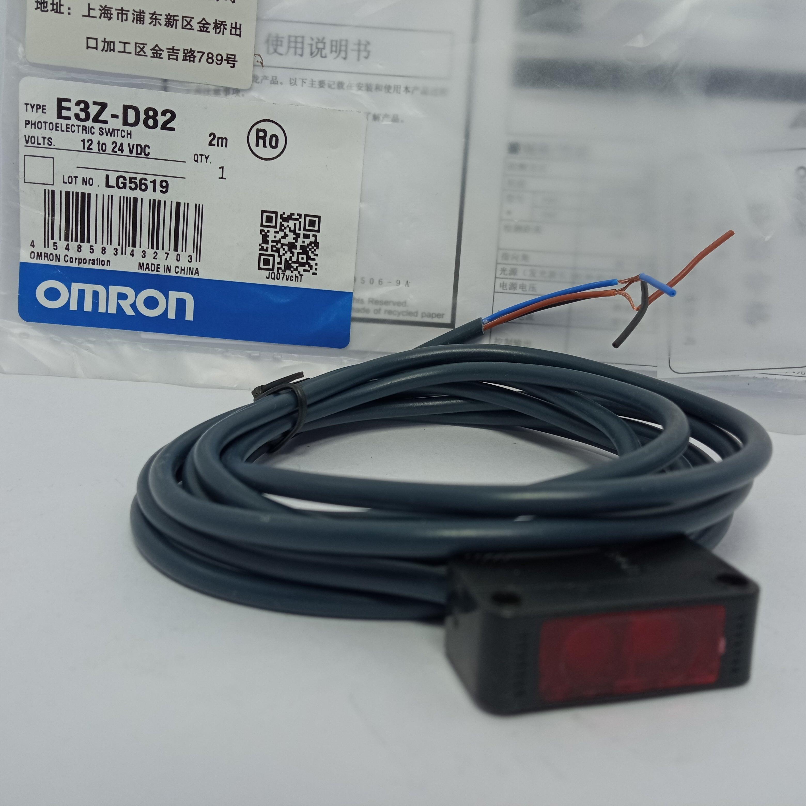 E3Z-D82 2M Diffuse-reflective, Sensing distance White paper 300 x 300 mm: 1 m, Light-ON/Dark-ON selectable, PNP, Pre-wired models (2 m), Infrared LED (860 nm) OMRON in pakistan