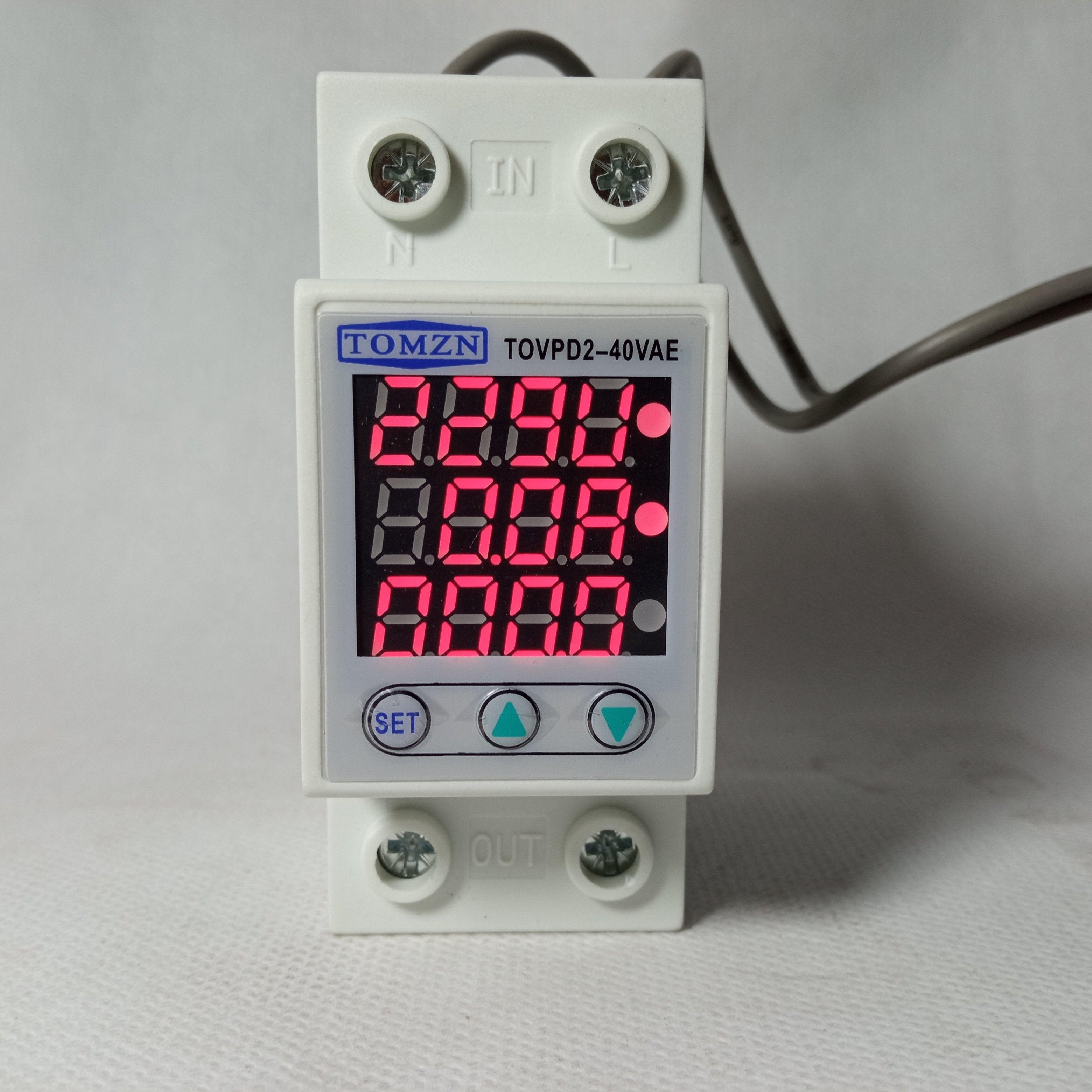 TOMZN VA Protector 40A 220V Adjustable Over and Under Voltage Protector Device in Pakistan thumbnail 2