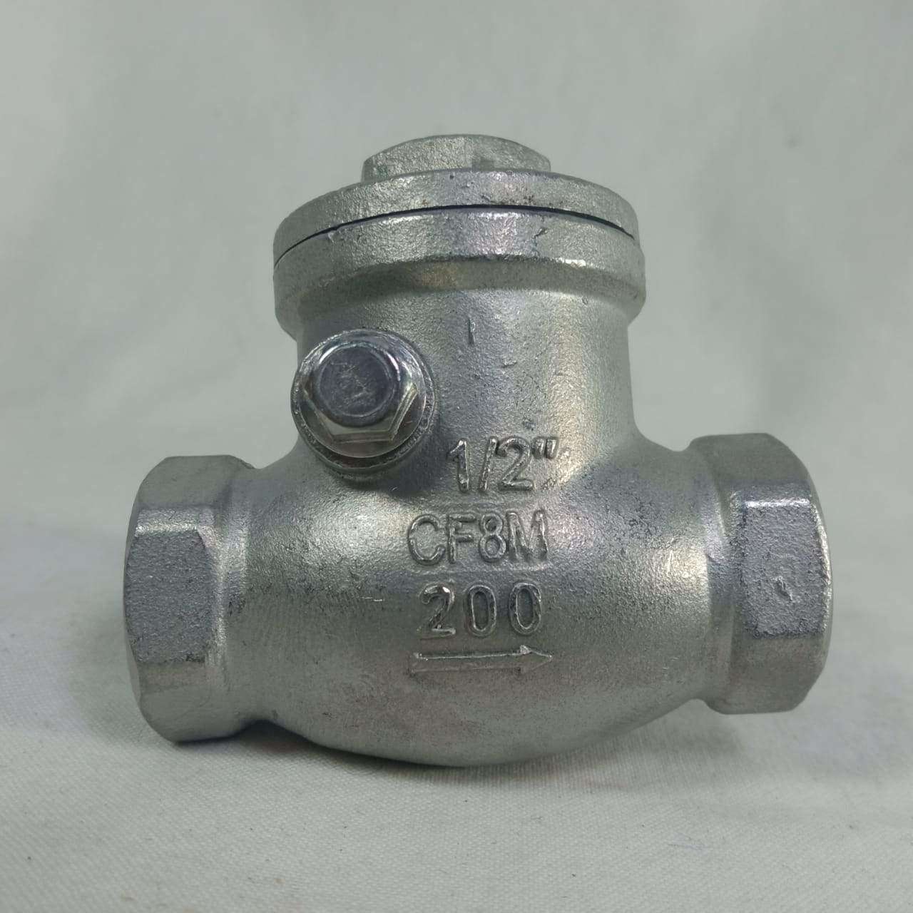 Stainless Steel CF8M 200 Psi Non Return Thread Swing Check Valve in Pakistan - 1/2 INCH thumbnail 2