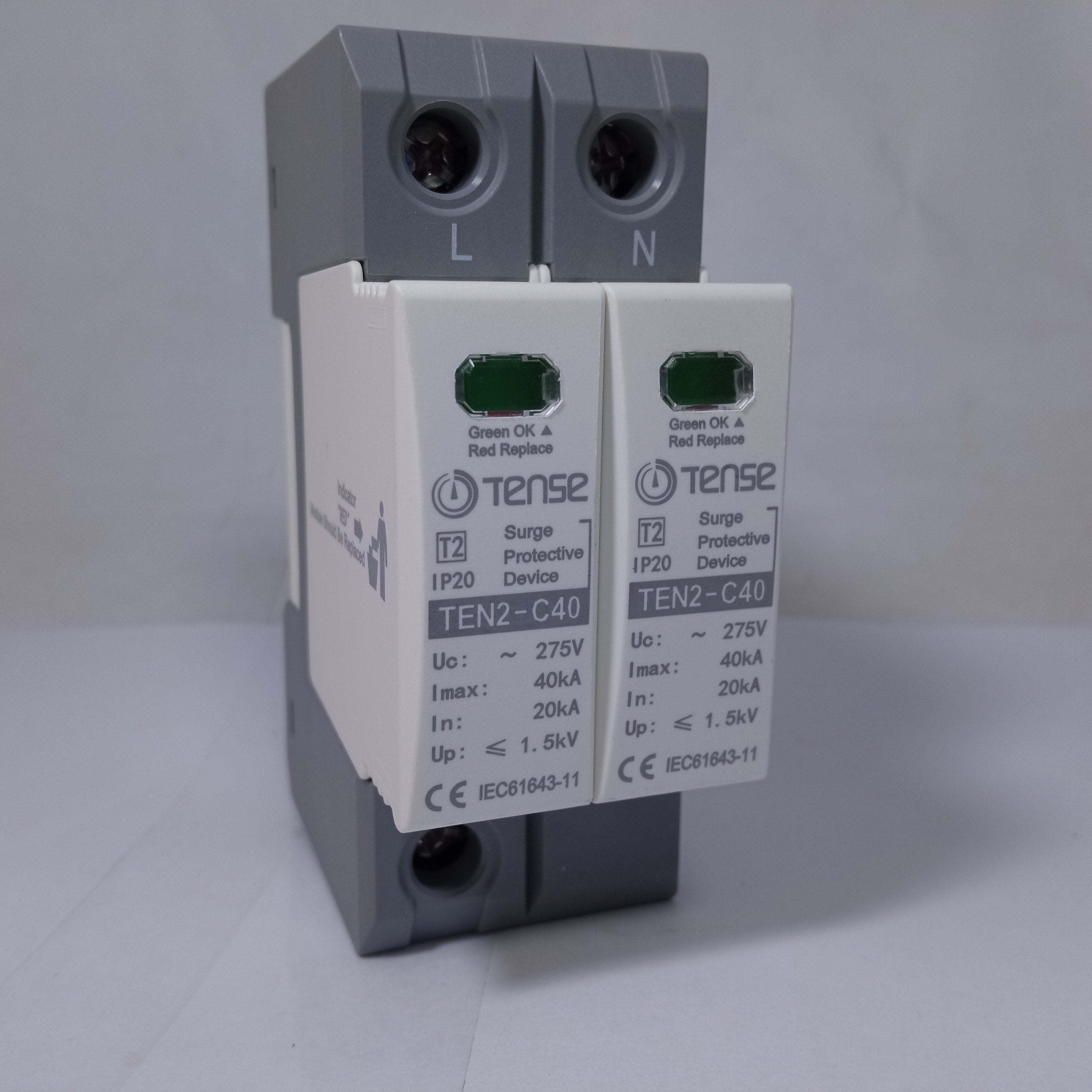Surge Protective Device IP20 TEN2-DC40 40KA 2 Pole AC TENSE in Pakistan - Simple thumbnail 2