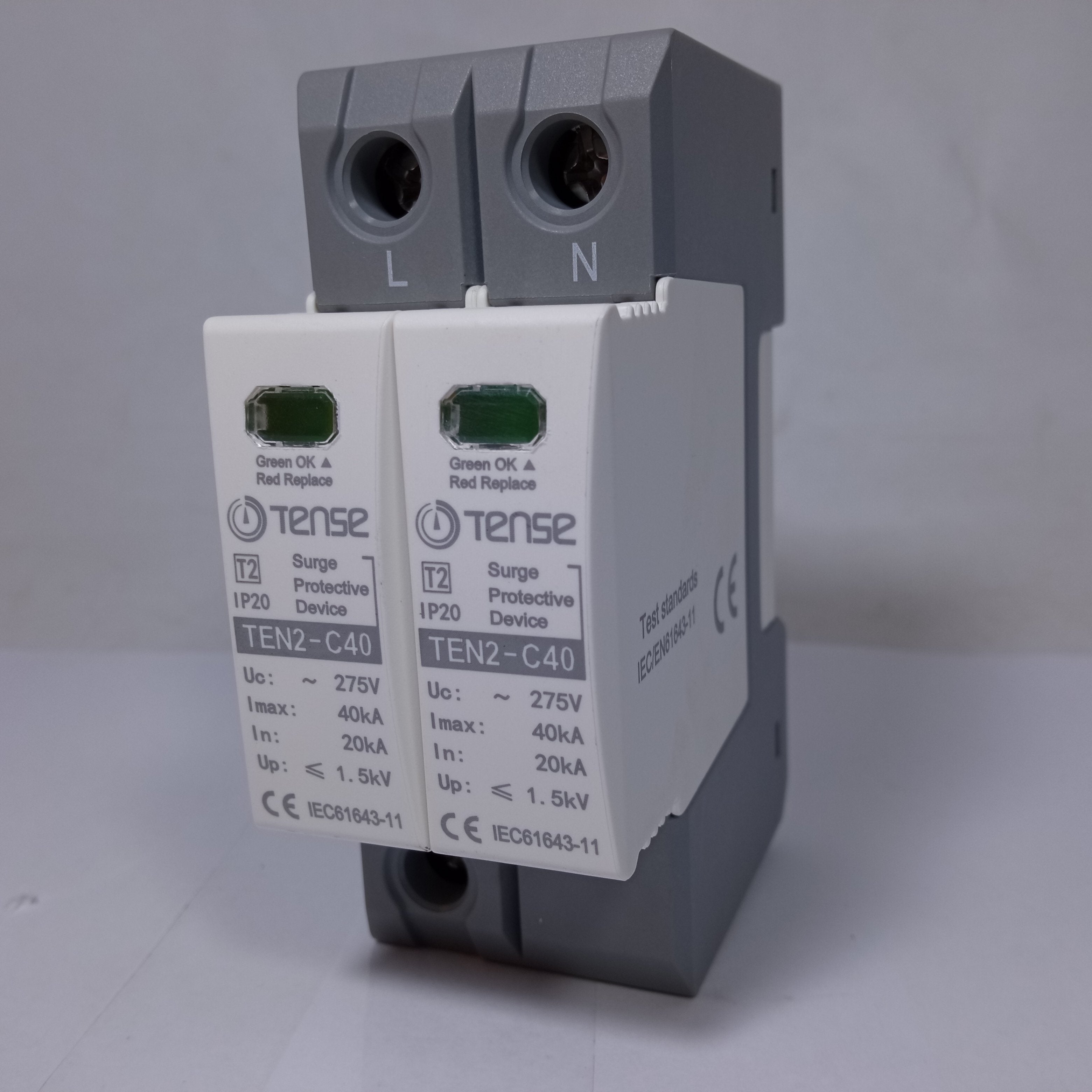 Surge Protective Device IP20 TEN2-DC40 40KA 2 Pole AC TENSE in Pakistan - Simple thumbnail 3
