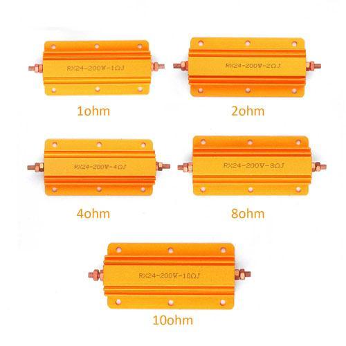 RX24 200W 1ohm / 2ohm / 4ohm / 8ohm / 10ohm Aluminum Shell Resistance Metal Wirewound Wire Wound Winding Resistor Dummy Road thumbnail 5