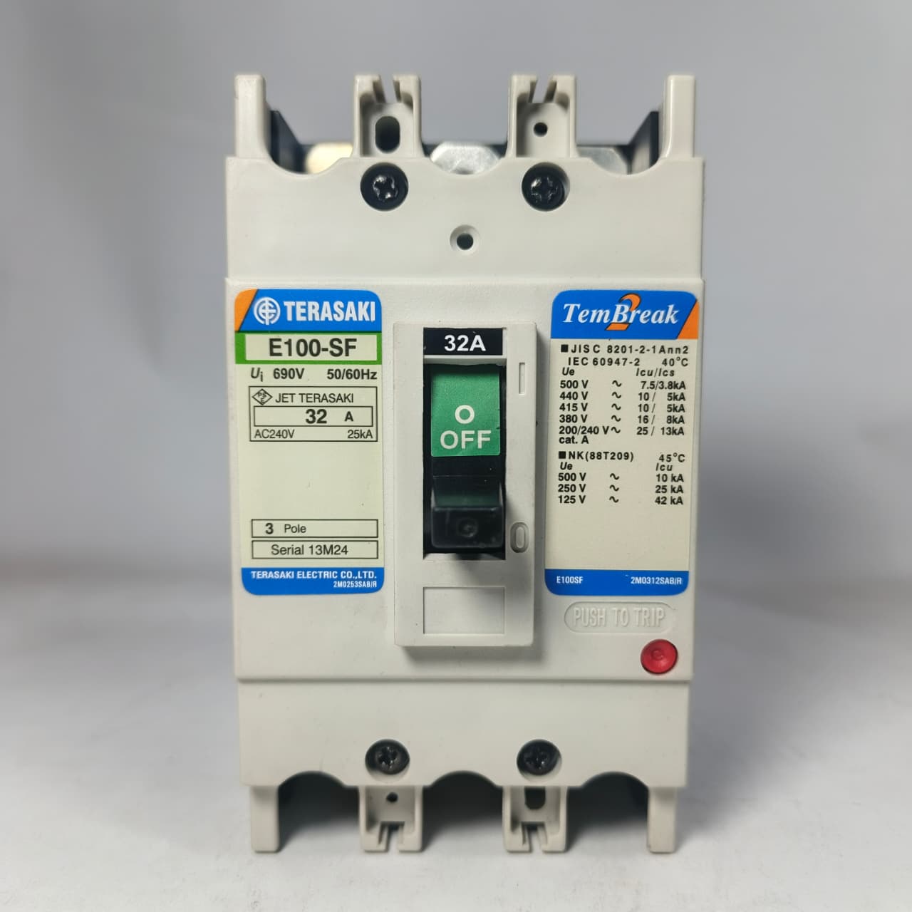 Moulded Case Circuit Breaker Ep100 NF MCCB Terasaki used in Pakistan - 100A