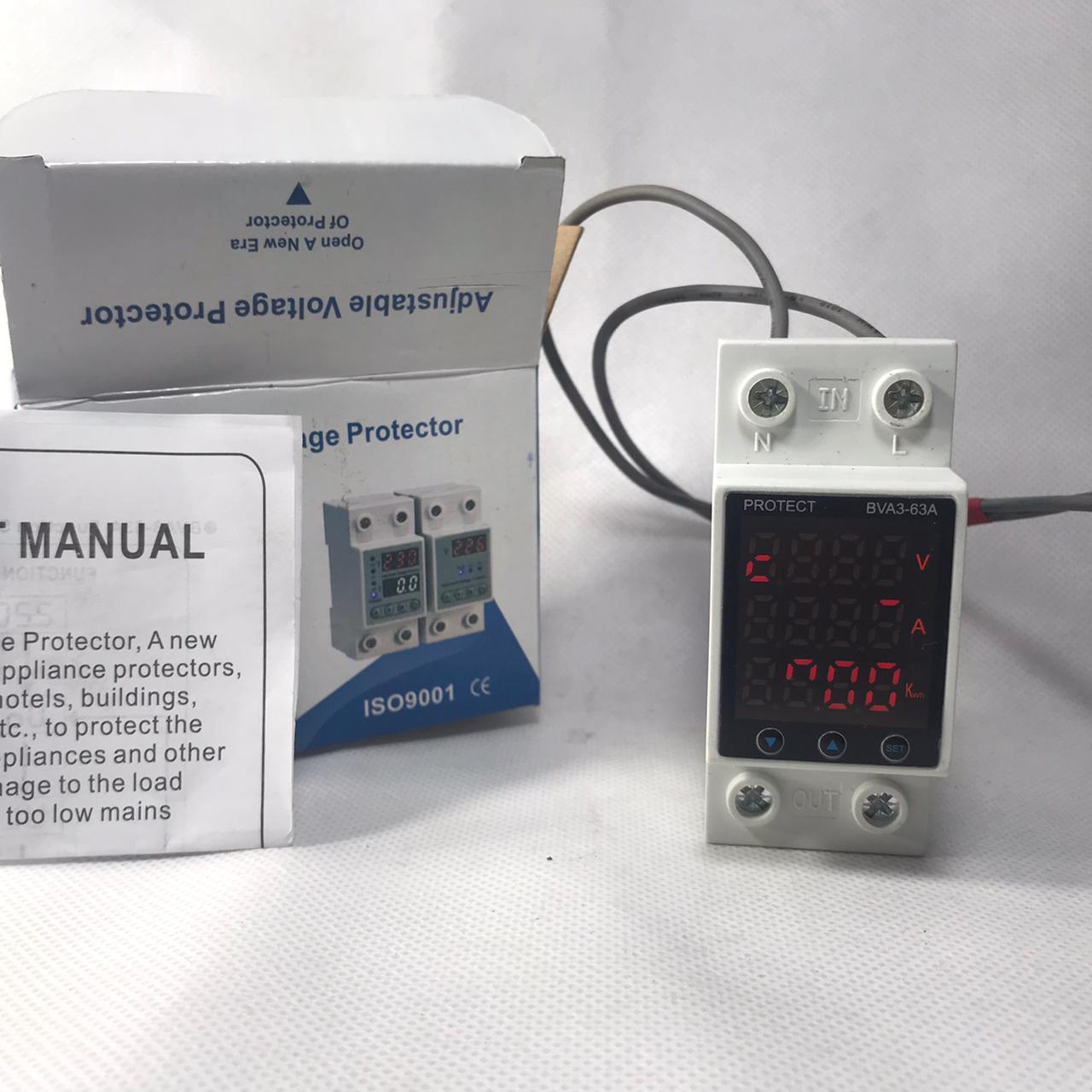 Tense VA Protector 3 in one  63A 220V Adjustable Over and Under Voltage Protector Device in Pakistan thumbnail 4