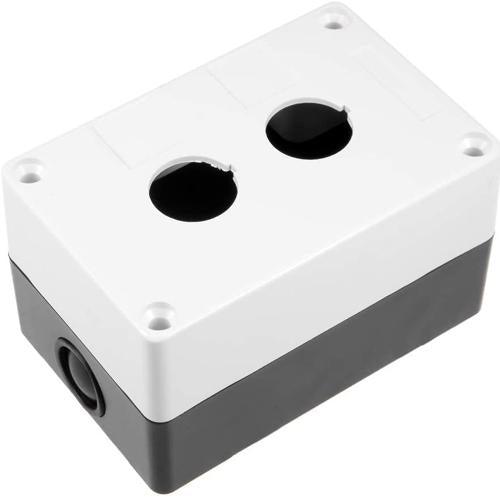 2 Hole Push Button Switch Control Box Case  22 mm Diameter Gray Plastic - 2 hole