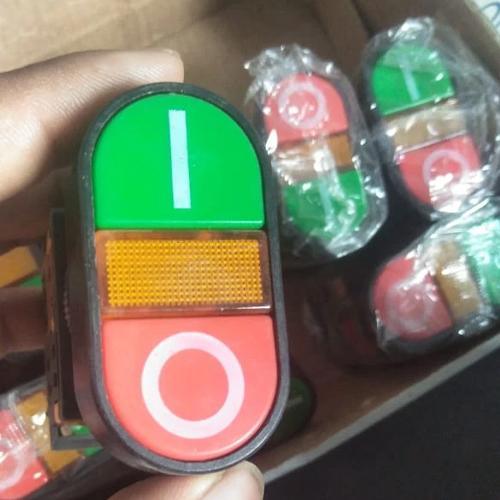 DIY On/Off Dual-Head Push Button Switch w/Yellow LED Light Black in Pakistan