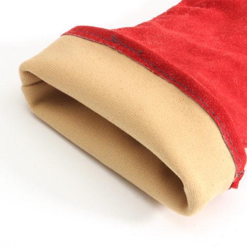 Red Welding Gloves High Temperature Leather Long Glove Stove 2 Sets in Pakistan thumbnail 2