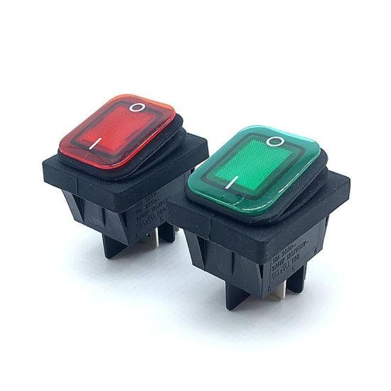 Green Colour Waterproof Latching Rocker Toggle Switch AC250V/16A in Pakistan thumbnail 2