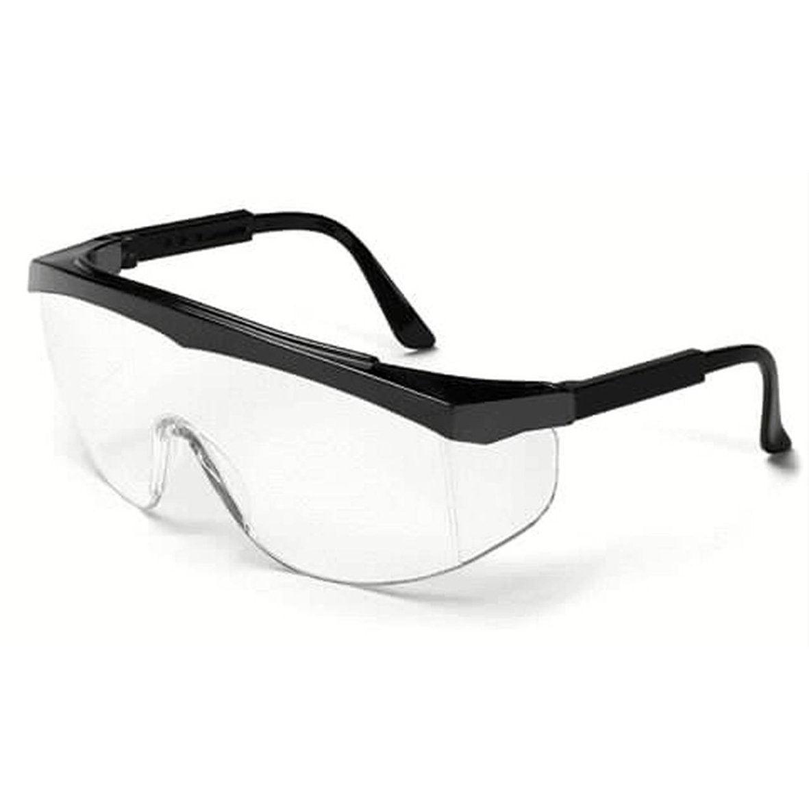 Protection Plastic Safety Glasses with Black Frame and Clear Lens (china made) 2 Pcs in Pakistan thumbnail 2