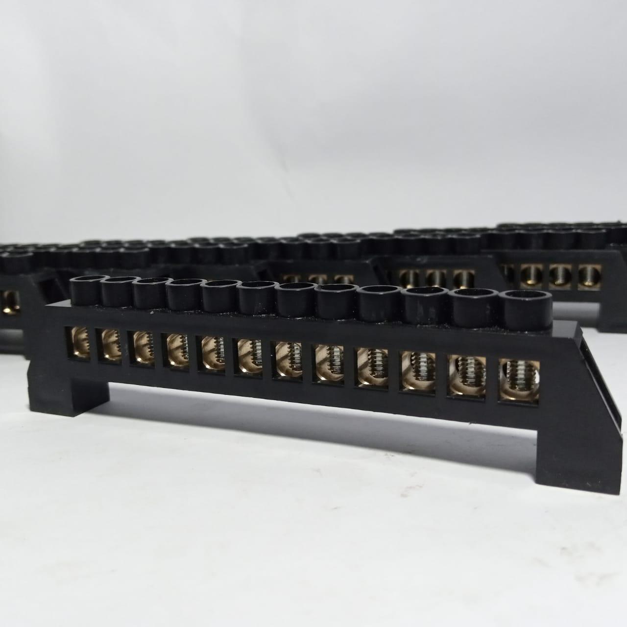 12 Wire Connection Screw Terminal Strip Copper terminal BLACK