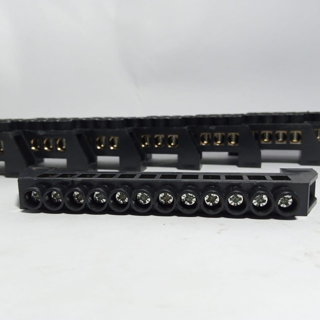 12 Wire Connection Screw Terminal Strip Copper terminal BLACK thumbnail 4