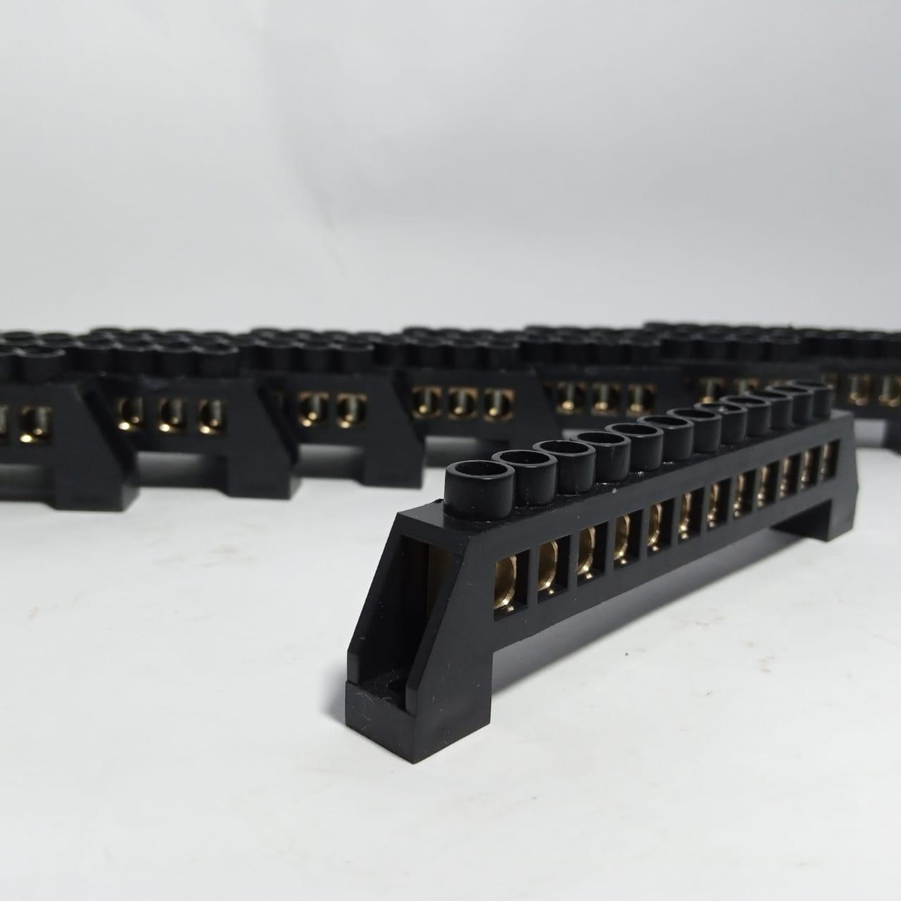12 Wire Connection Screw Terminal Strip Copper terminal BLACK thumbnail 5