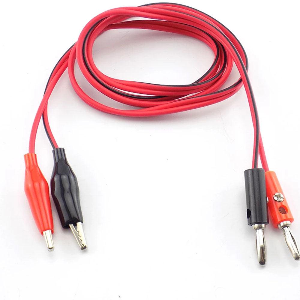 Power Supply Cables w/ Crocodile Clip / 4mm Stacked Type Banana Connector - Red + Black (70cm)